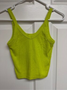 wild fable Neon Lime Ribbed V-Neck Tank